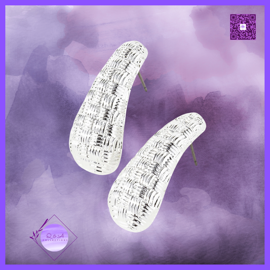 Woven Textured Teardrop Post Earrings