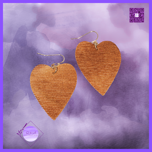 Leatherette Heart Dangle Drop Earrings