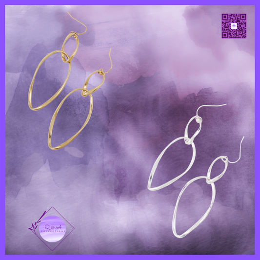 Twisted Brass Linear Drop Earrings