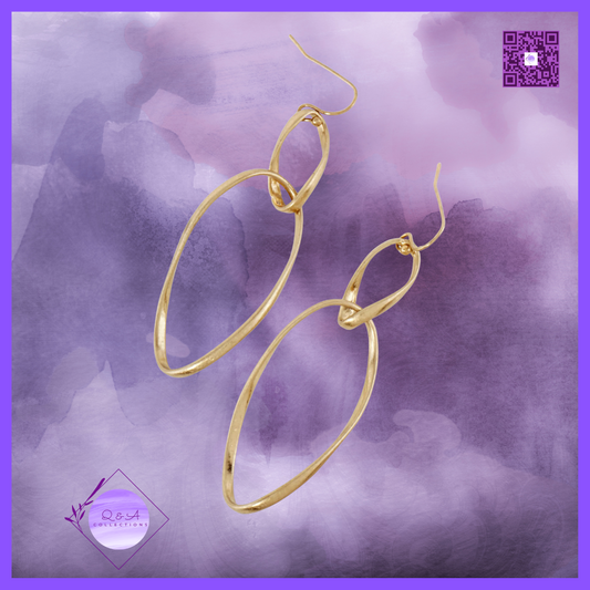 Twisted Brass Linear Drop Earrings