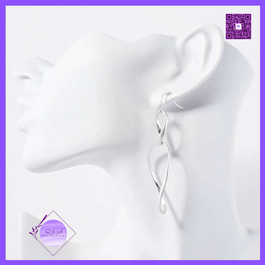 Twisted Brass Linear Drop Earrings