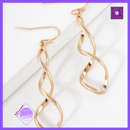 Twirl and Spiral Drop Dangle Earrings