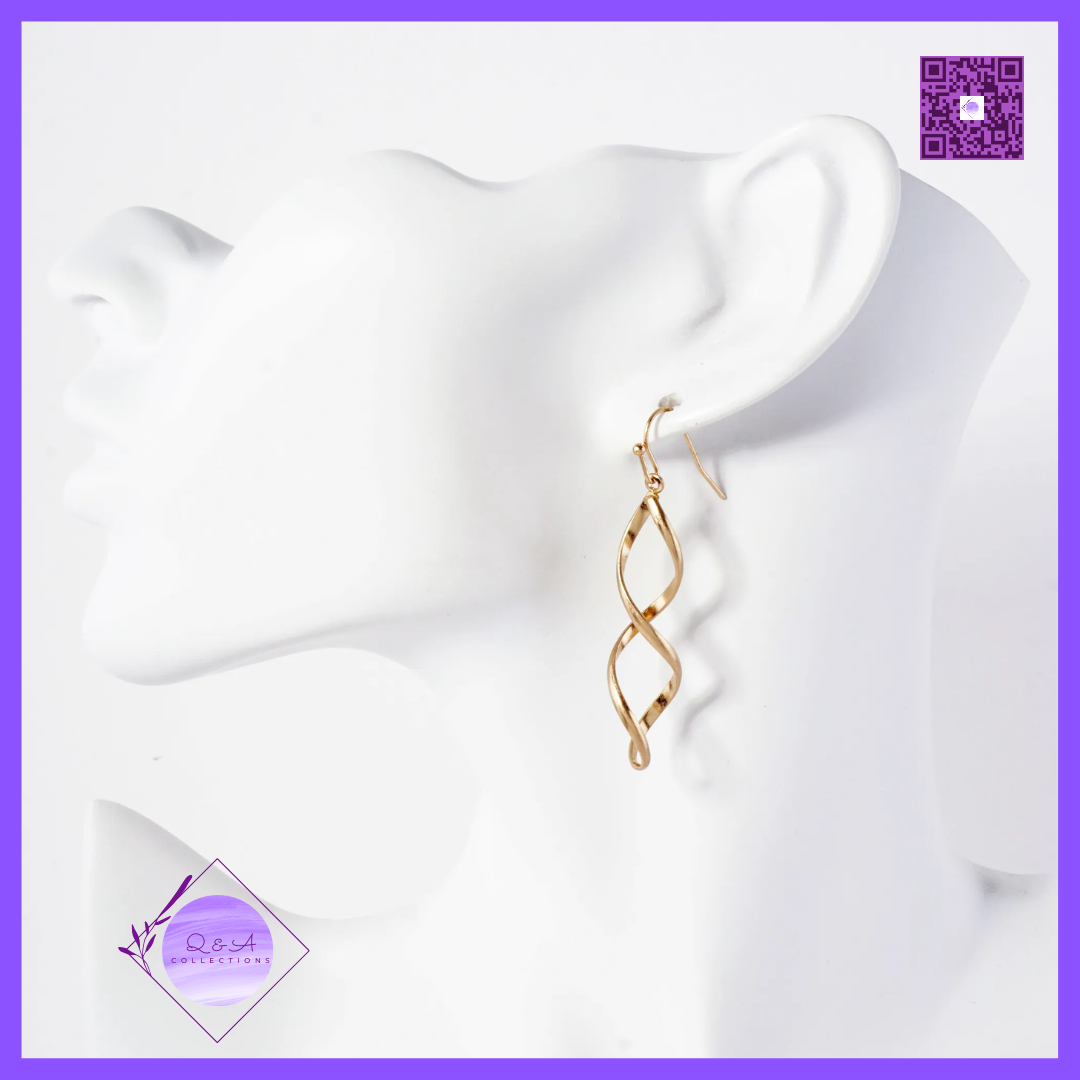 Twirl and Spiral Drop Dangle Earrings