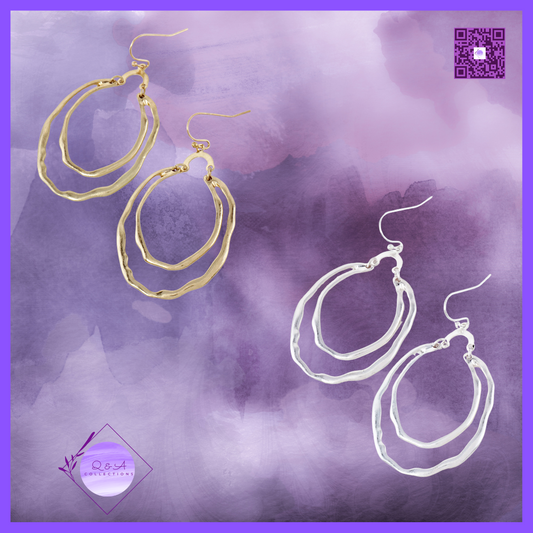 Dual Layer Organic Texture Dangle Earrings