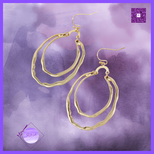 Dual Layer Organic Texture Dangle Earrings