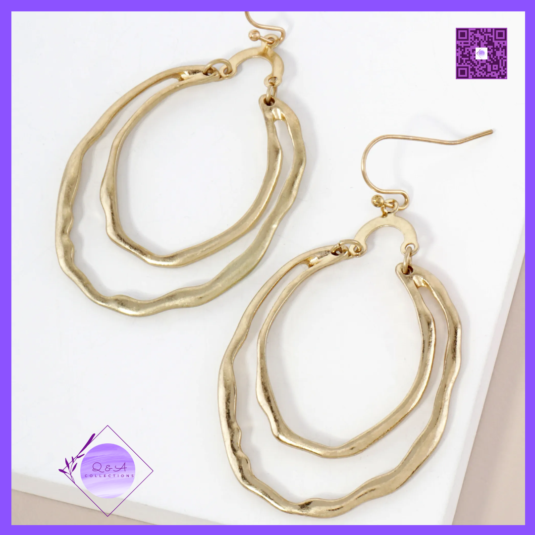 Dual Layer Organic Texture Dangle Earrings