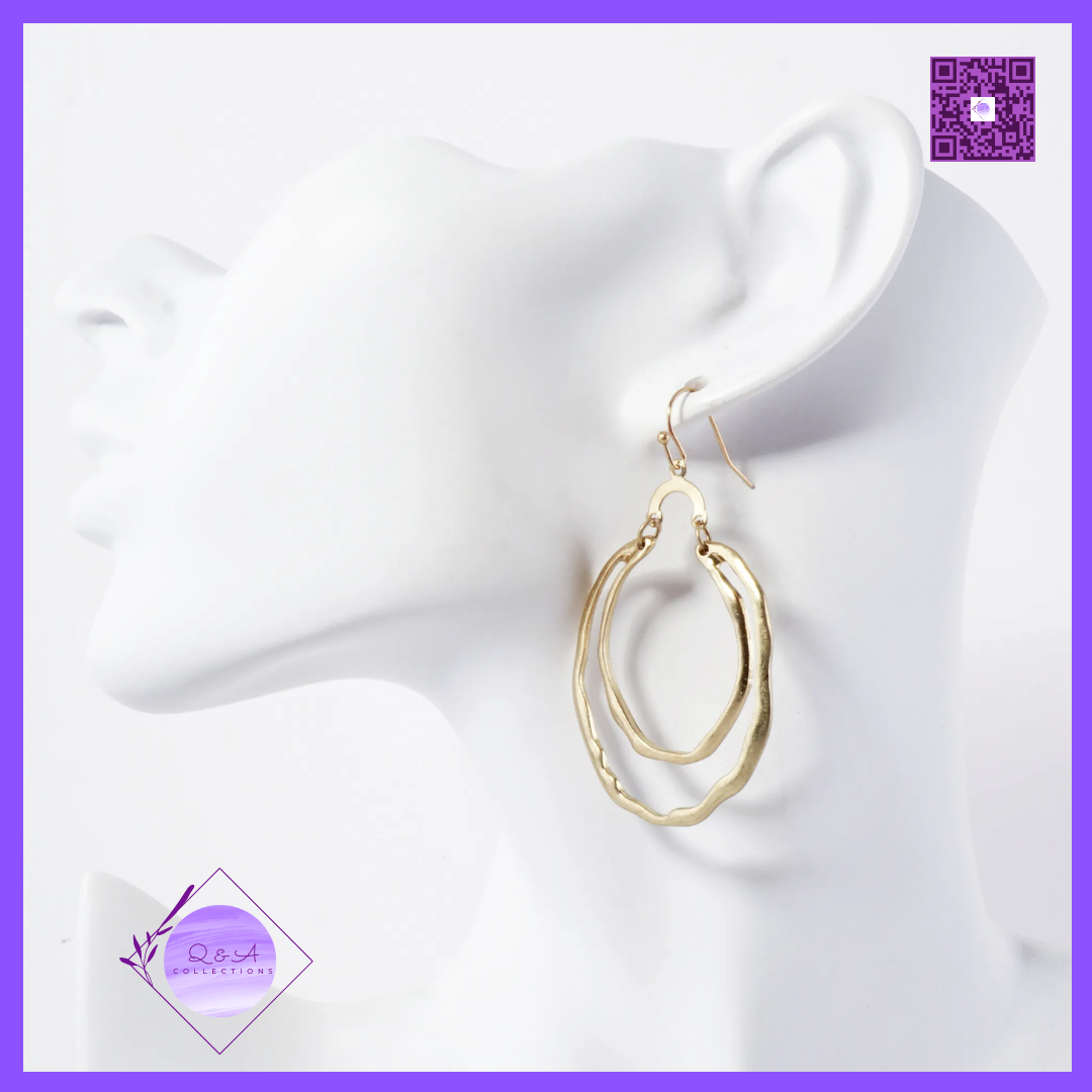 Dual Layer Organic Texture Dangle Earrings