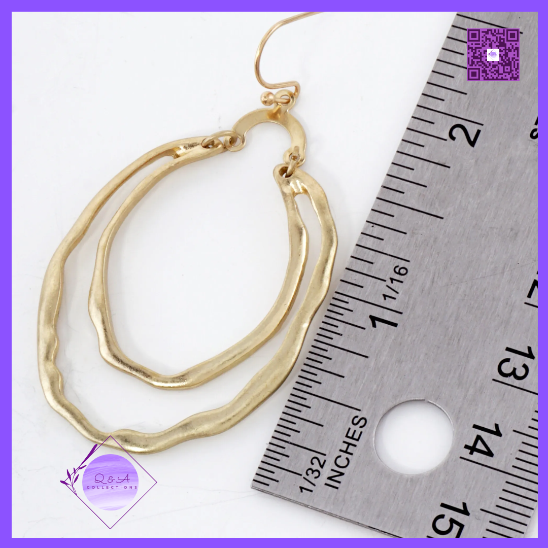 Dual Layer Organic Texture Dangle Earrings
