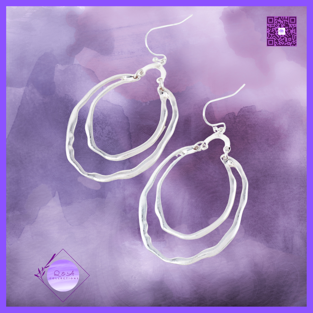 Dual Layer Organic Texture Dangle Earrings