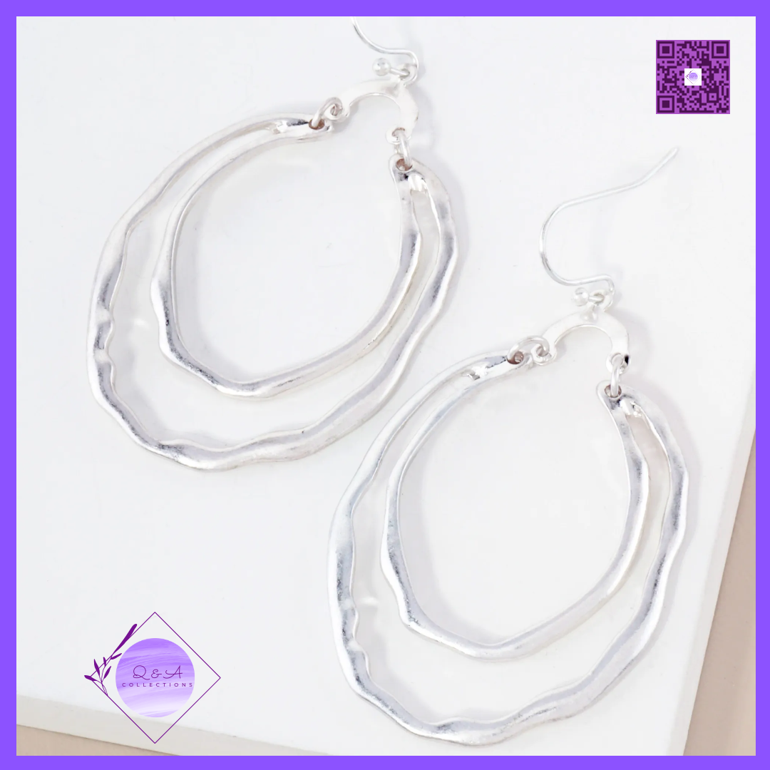 Dual Layer Organic Texture Dangle Earrings