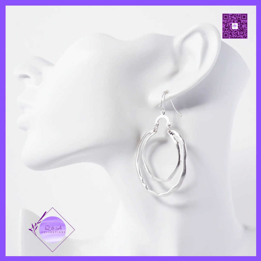 Dual Layer Organic Texture Dangle Earrings
