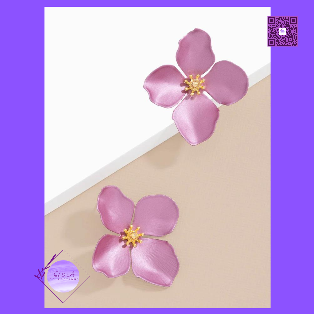 Metallic Garden Party Flower Earrings