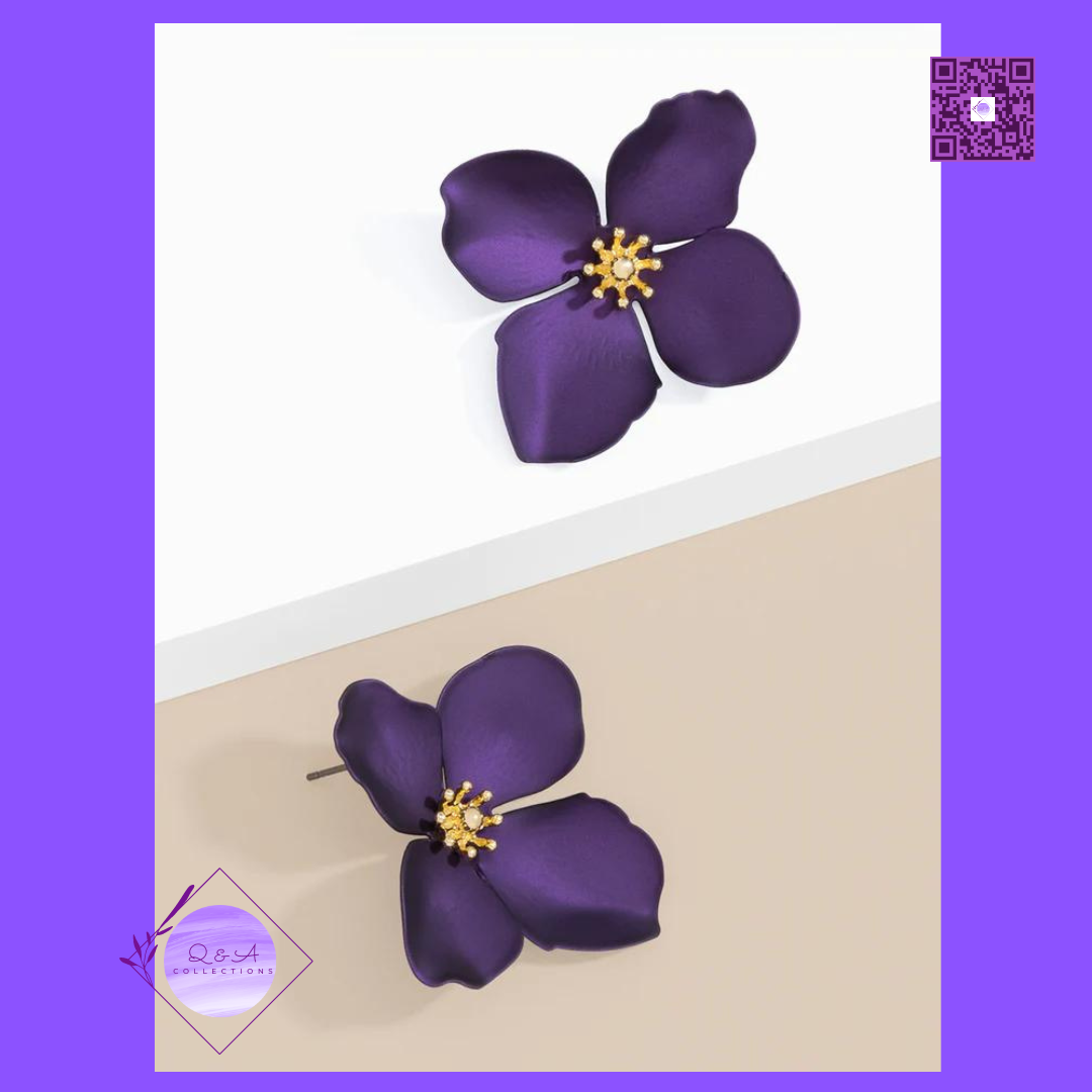 Metallic Garden Party Flower Earrings