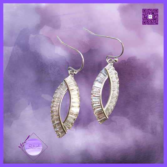 Clear Baguette CZ Surgical Steel Drop