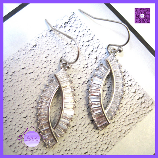 Clear Baguette CZ Surgical Steel Drop