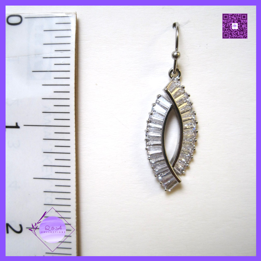 Clear Baguette CZ Surgical Steel Drop