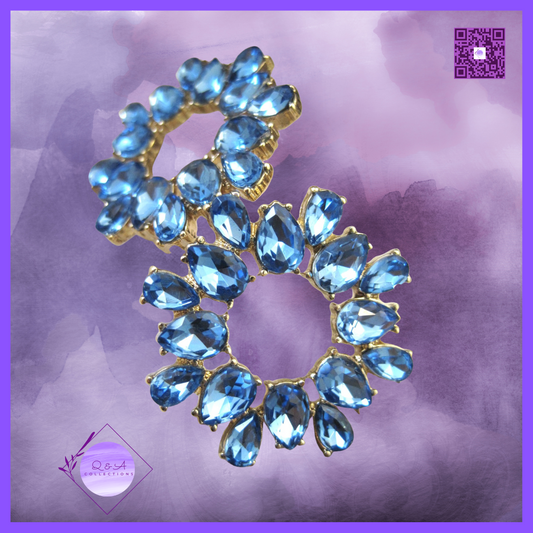 Sky Blue Stone Bead Flower Post