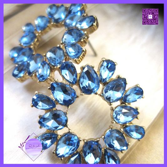 Sky Blue Stone Bead Flower Post