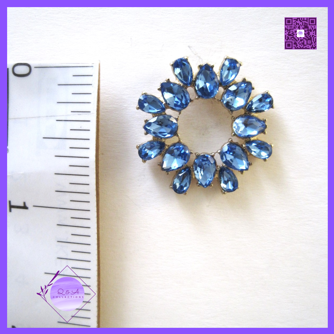 Sky Blue Stone Bead Flower Post