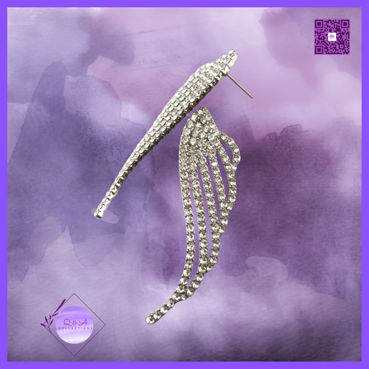 Angel’s Wing Clear Rhinestone Post