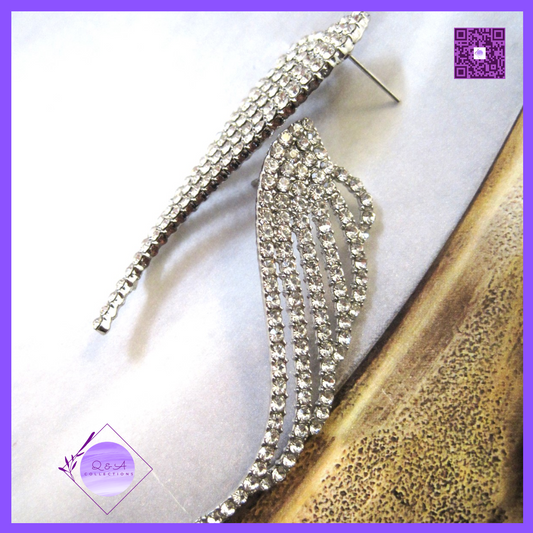 Angel’s Wing Clear Rhinestone Post