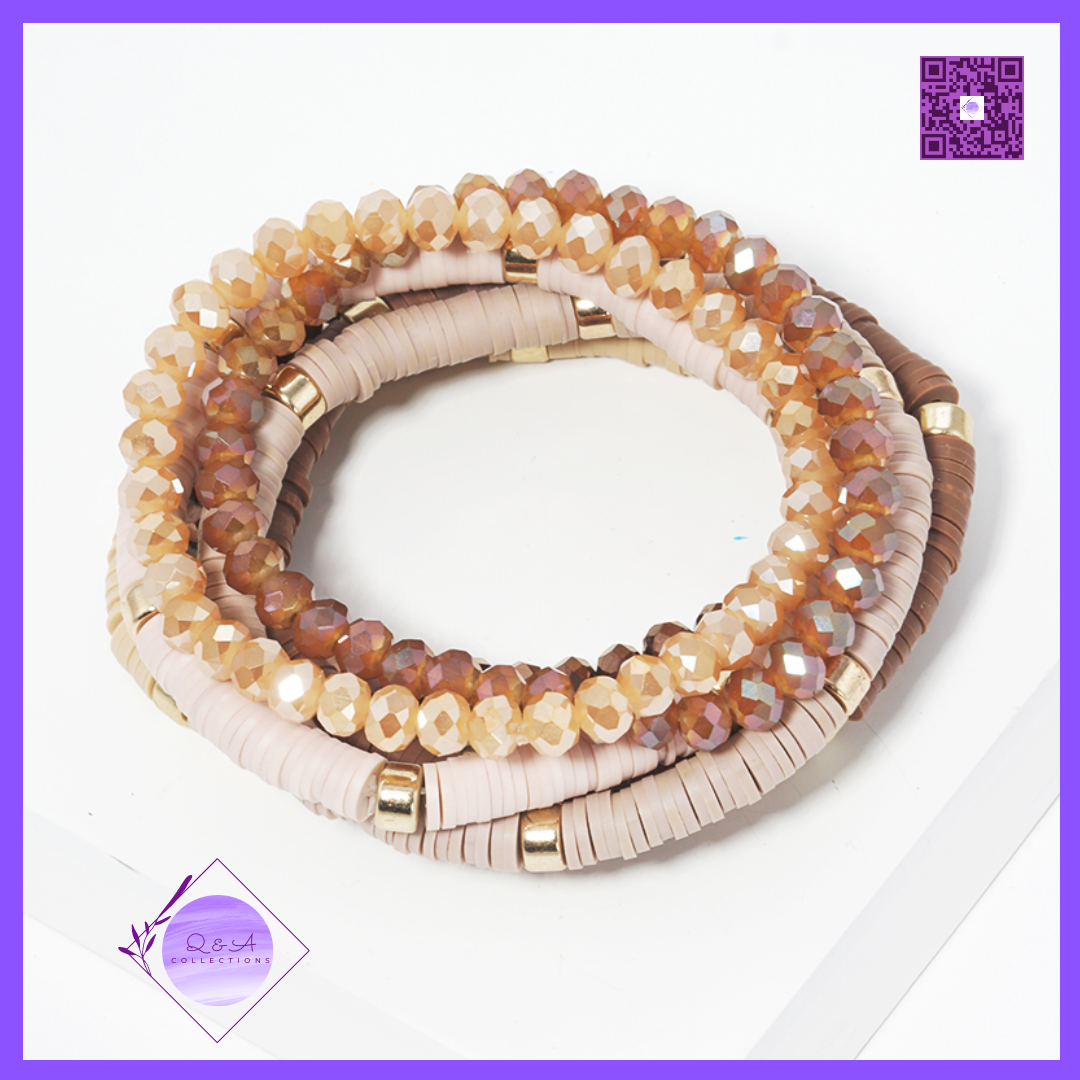 Fimo Glass Bead Stackable Stretch Fashion Bracelets