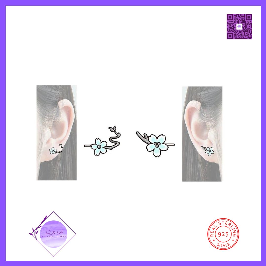 925 Sterling Silver Flower Earrings