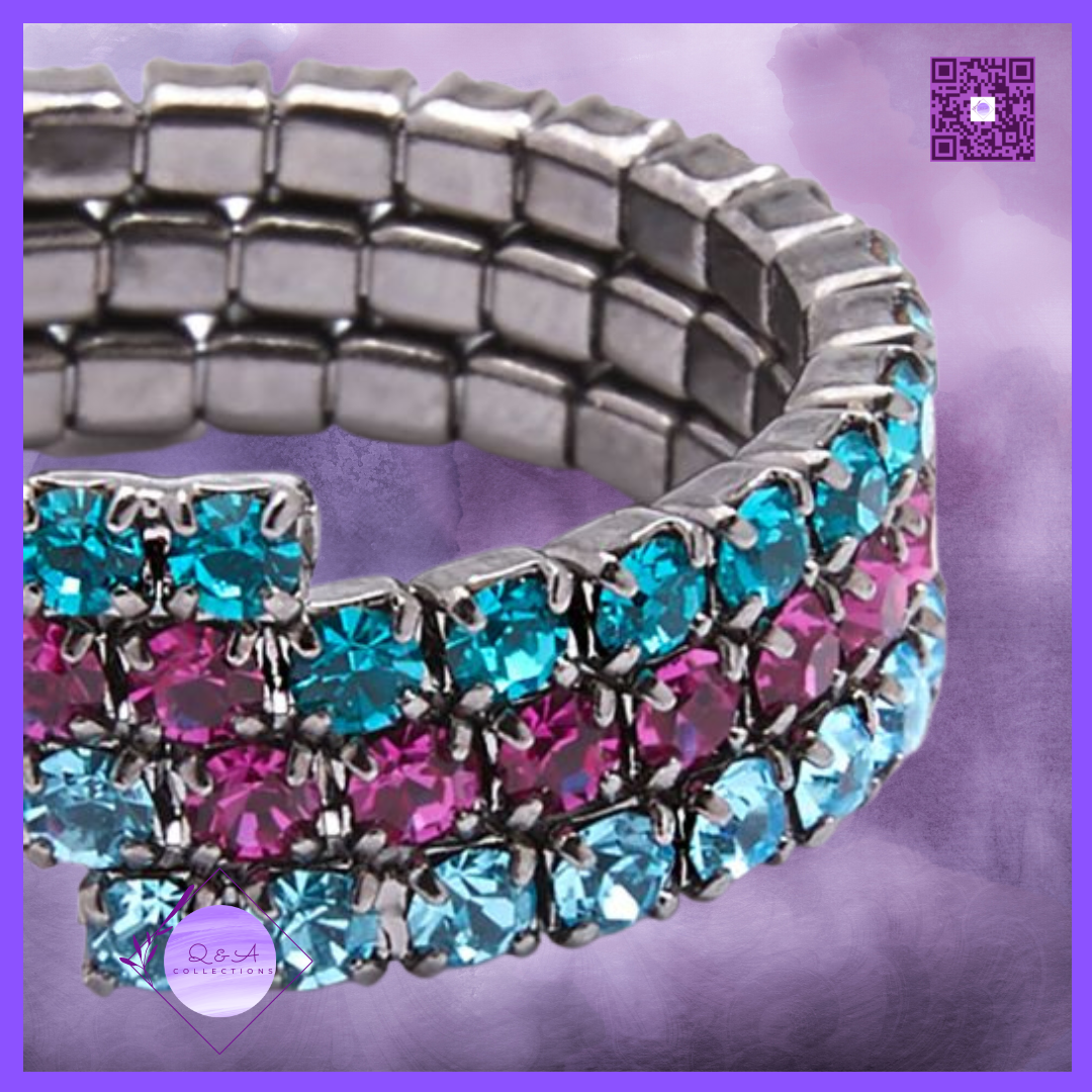 Colorful Crystal Embellished Rings