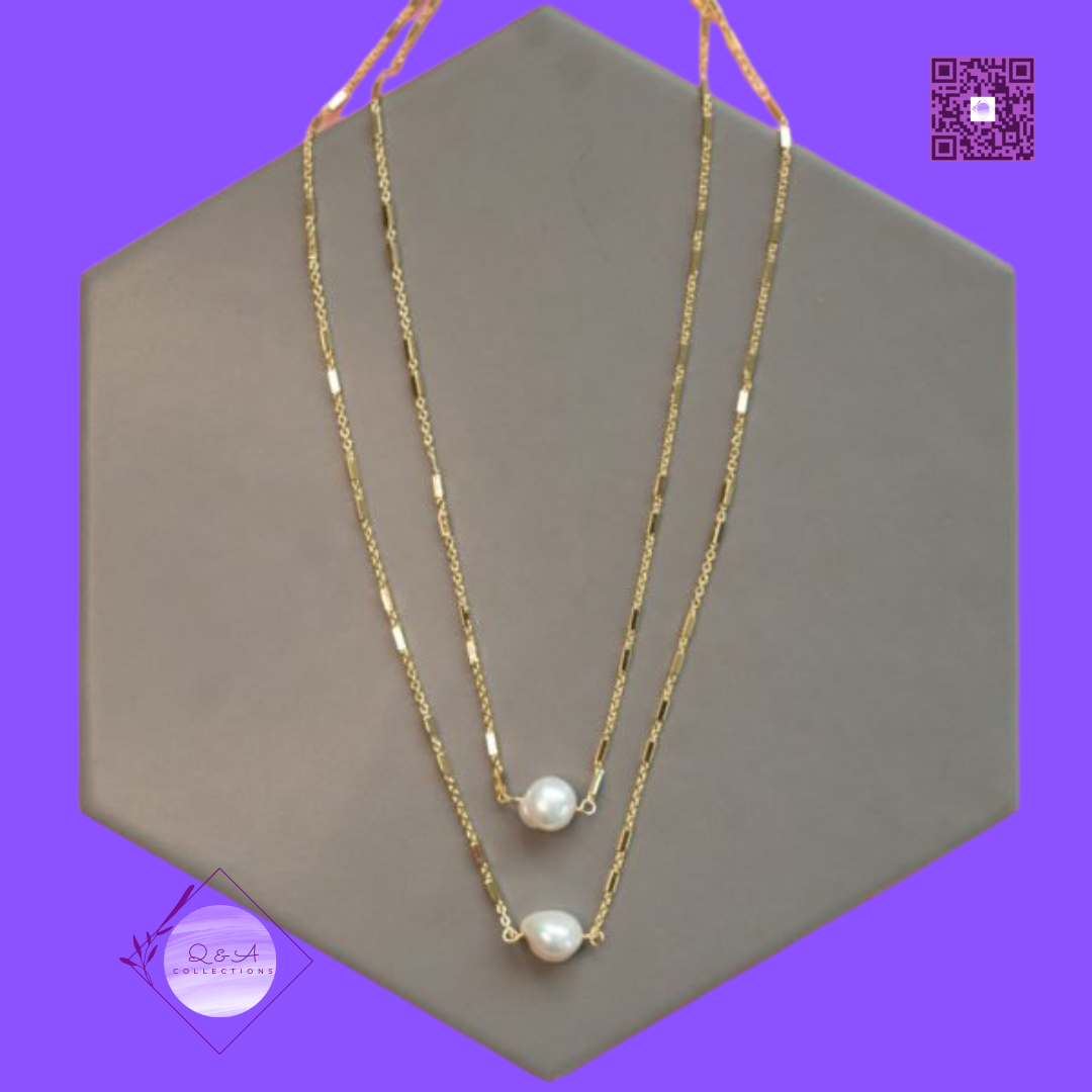 Simple Pearl Layered Necklace
