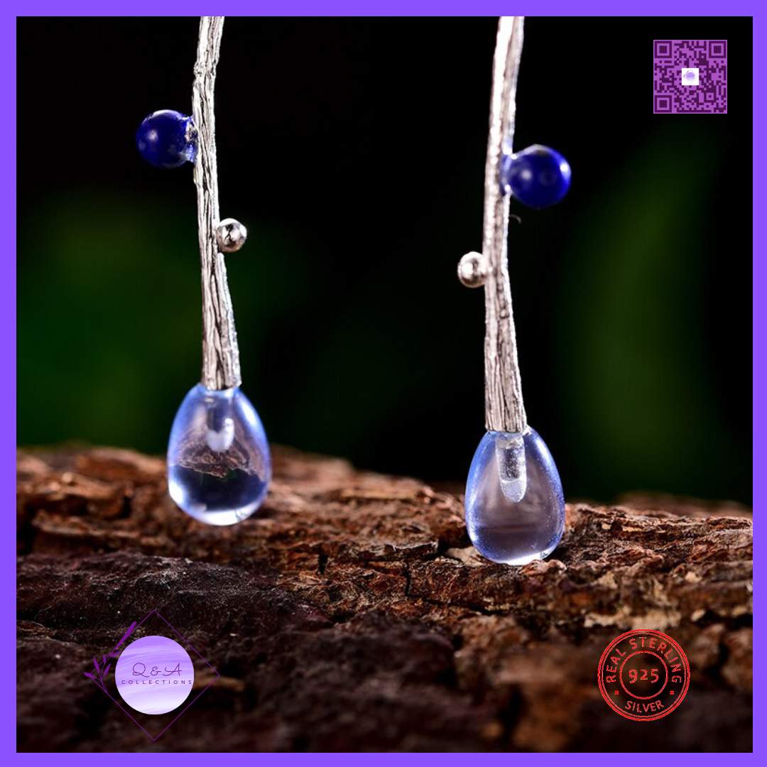 925 Sterling Silver Ethnic Tree Branch Dangle Earrings