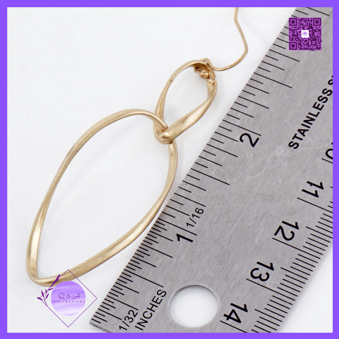 Twisted Brass Linear Drop Earrings