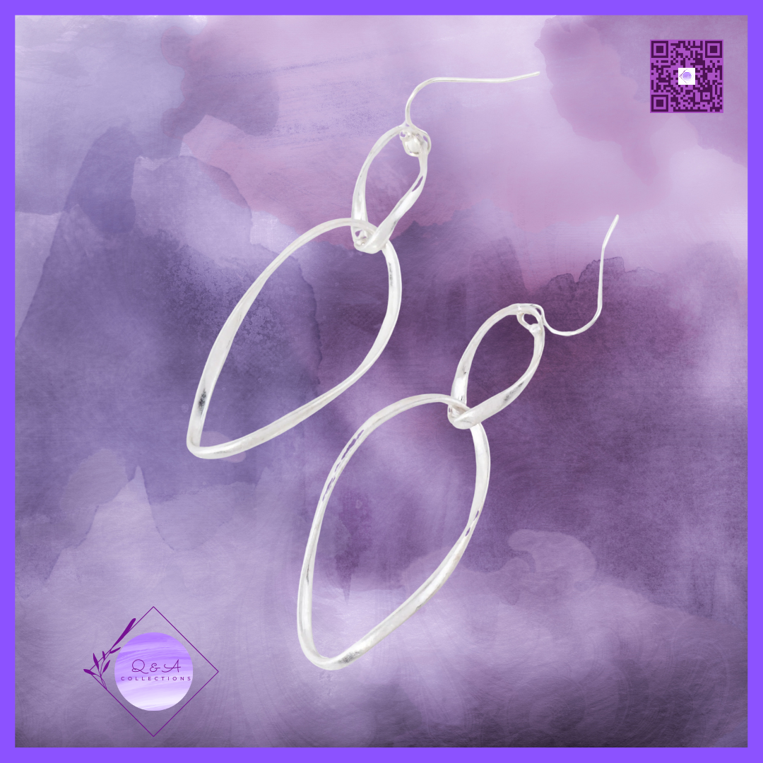 Twisted Brass Linear Drop Earrings