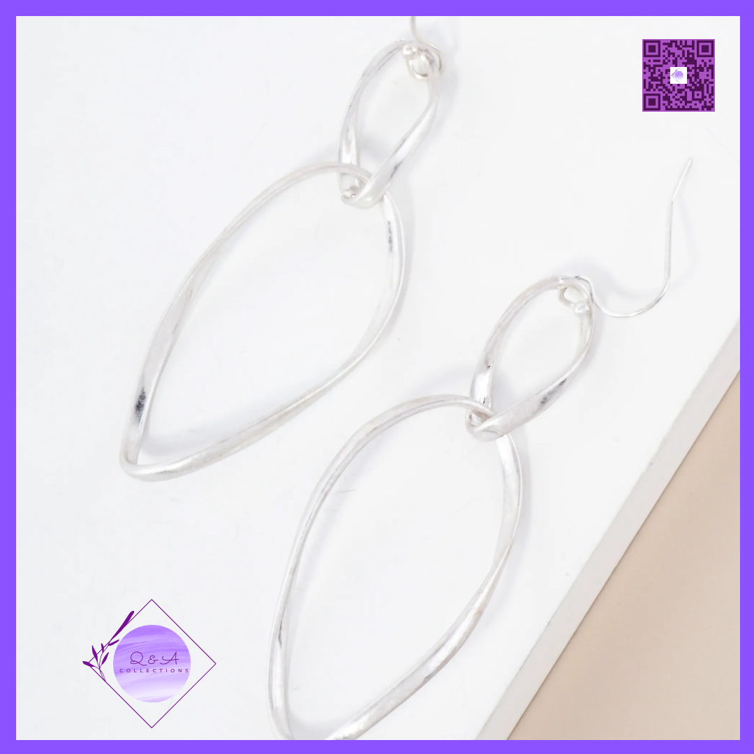Twisted Brass Linear Drop Earrings