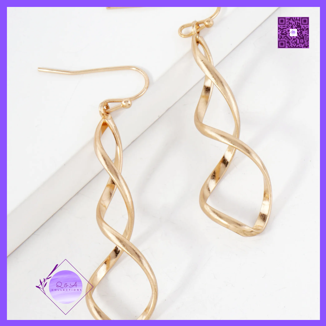 Twirl and Spiral Drop Dangle Earrings