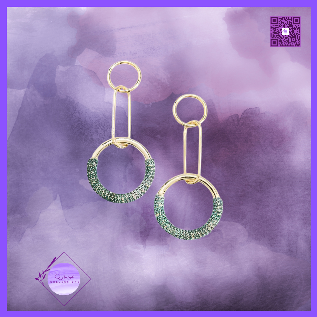 Ombre Chain Circle Earrings