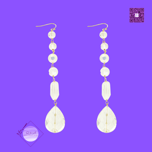 Linear Crystal Drop Earrings