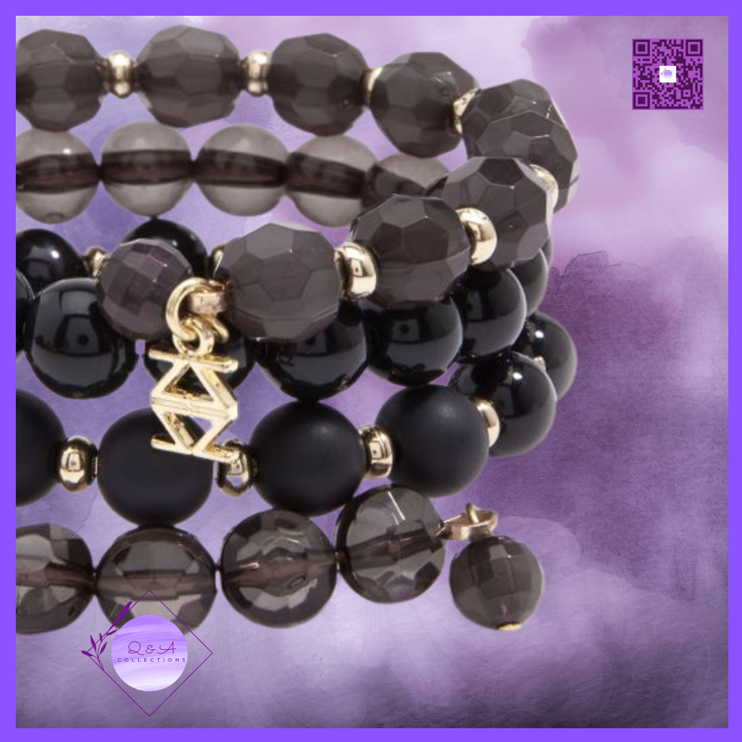 Matte and Glossy Beaded Bracelets
