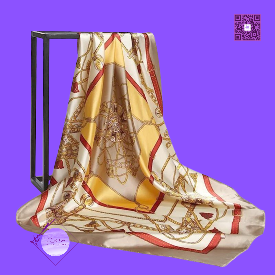 Écharpe de cheveux Square Silk Scarf Shawls 90cm Printed Women