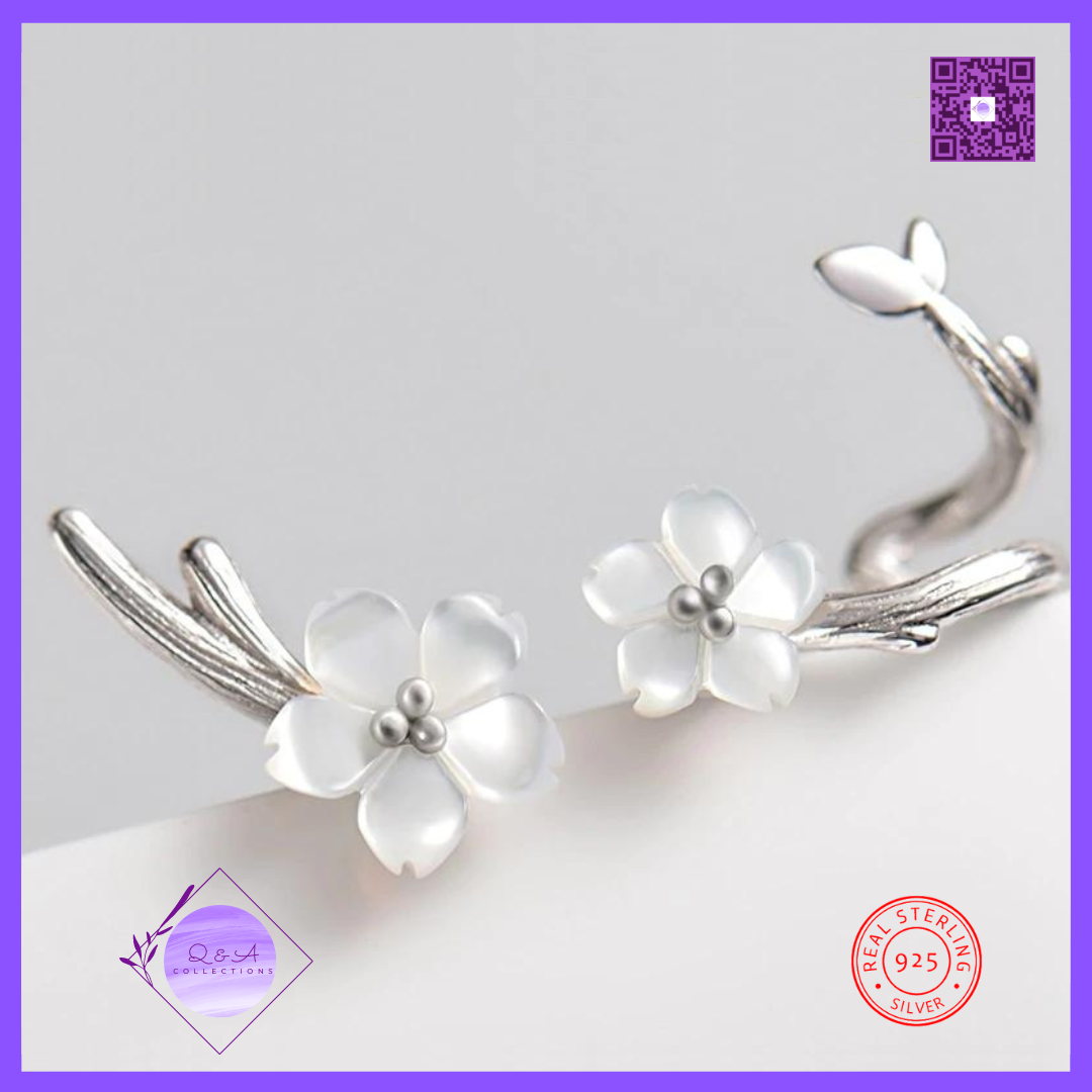 925 Sterling Silver Flower Earrings