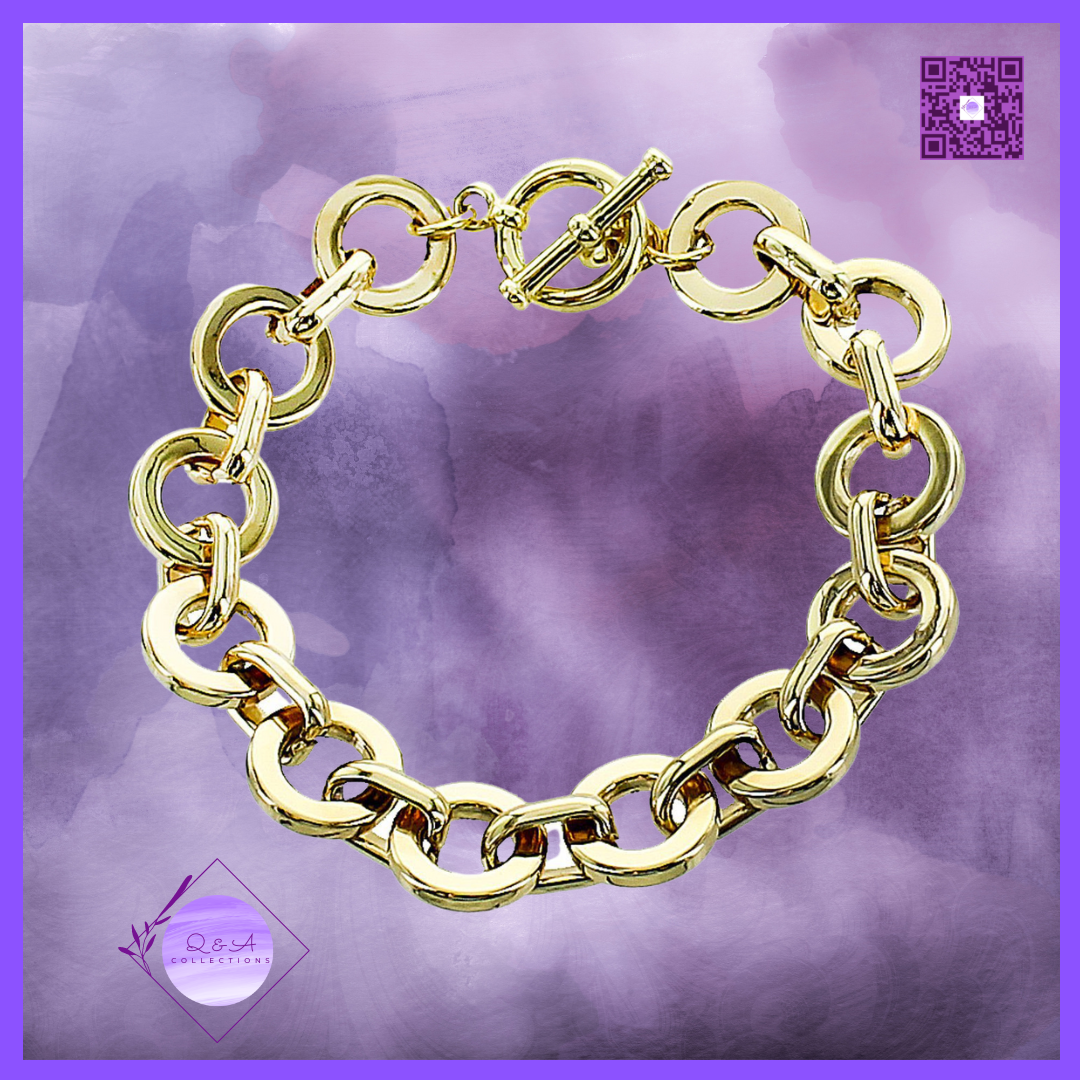 Gold Link Toggle Bracelet