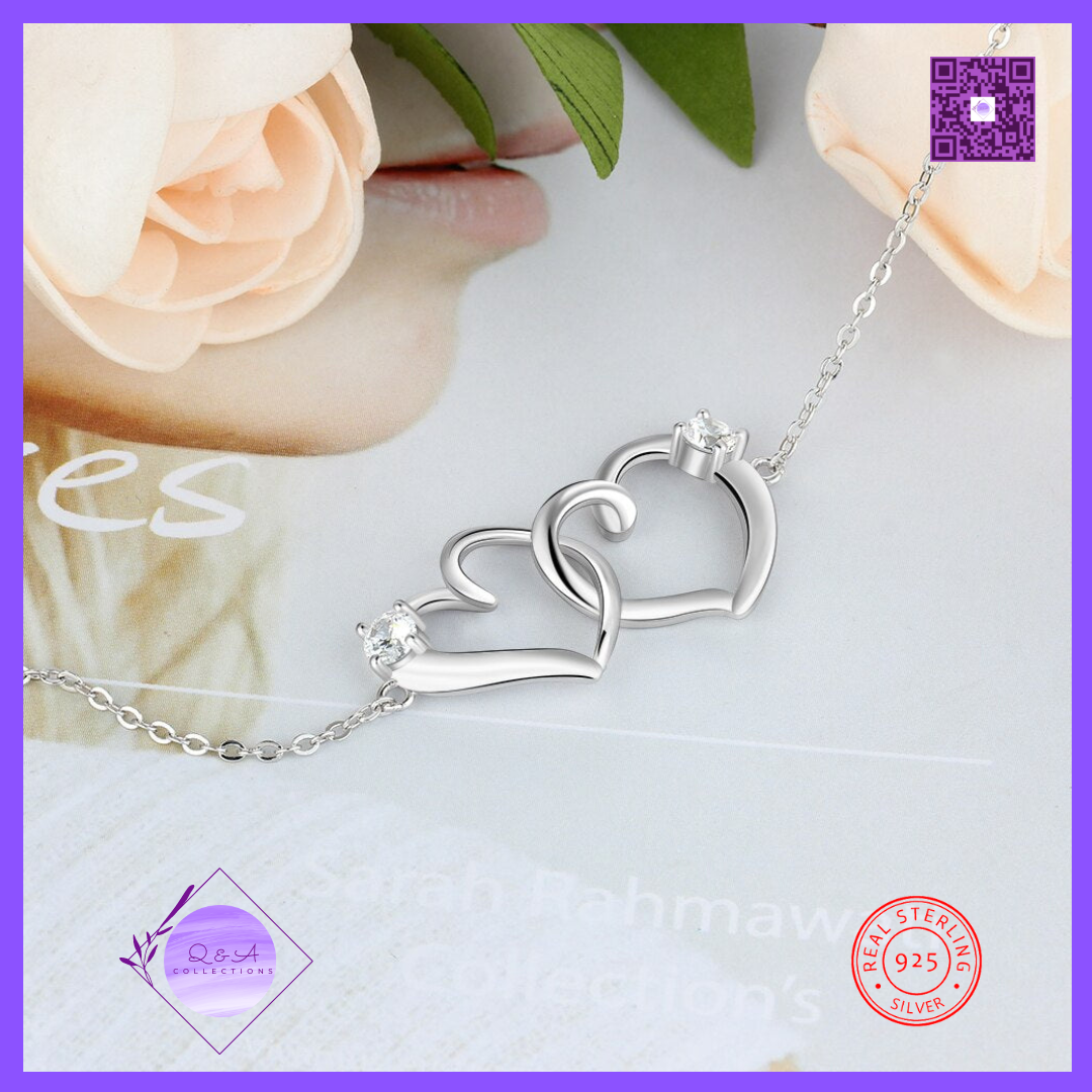 925 Sterling Silver Intertwined Heart Bracelets