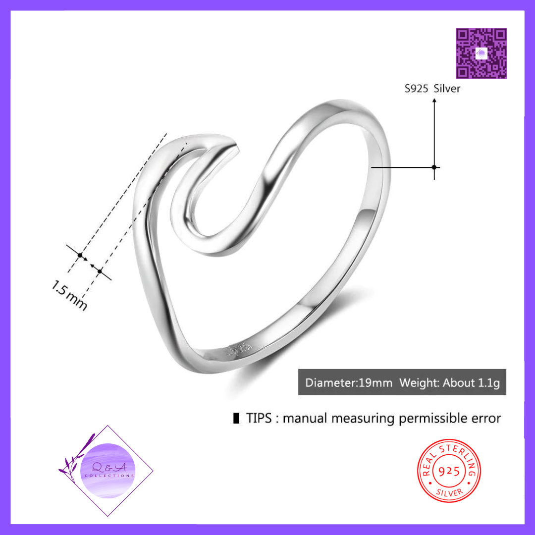 925 Sterling Silver Rings (Irregular Shape)