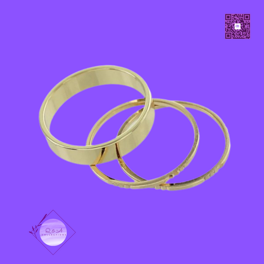 Minimal Gold Ring Set