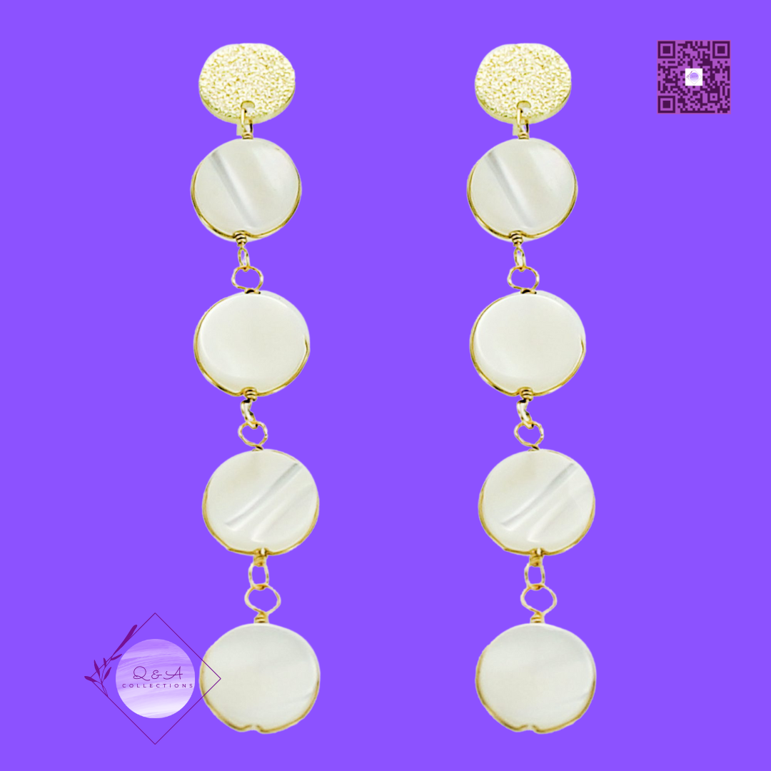 Mother of Pearl Linear Drop Earrings