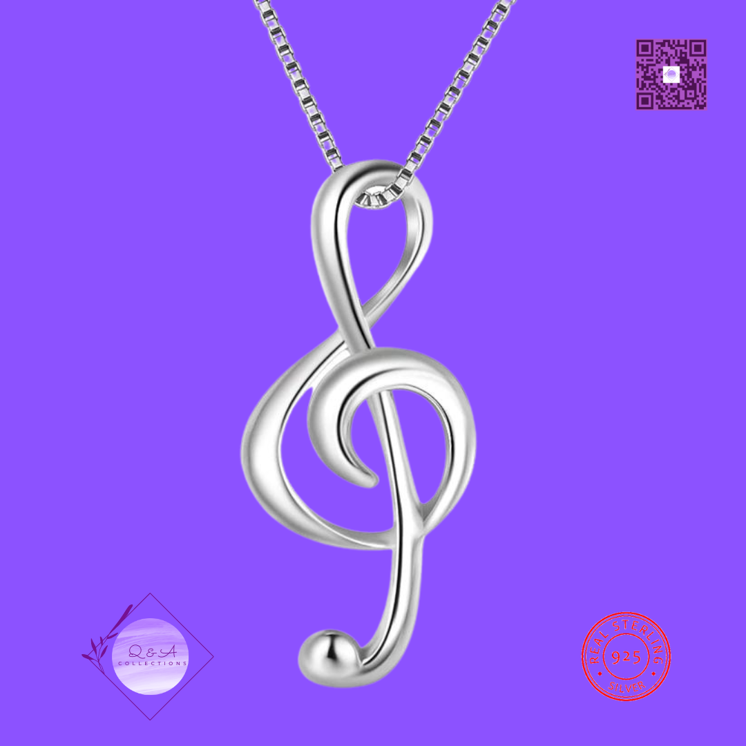 925 Sterling Silver Musical Note Necklaces