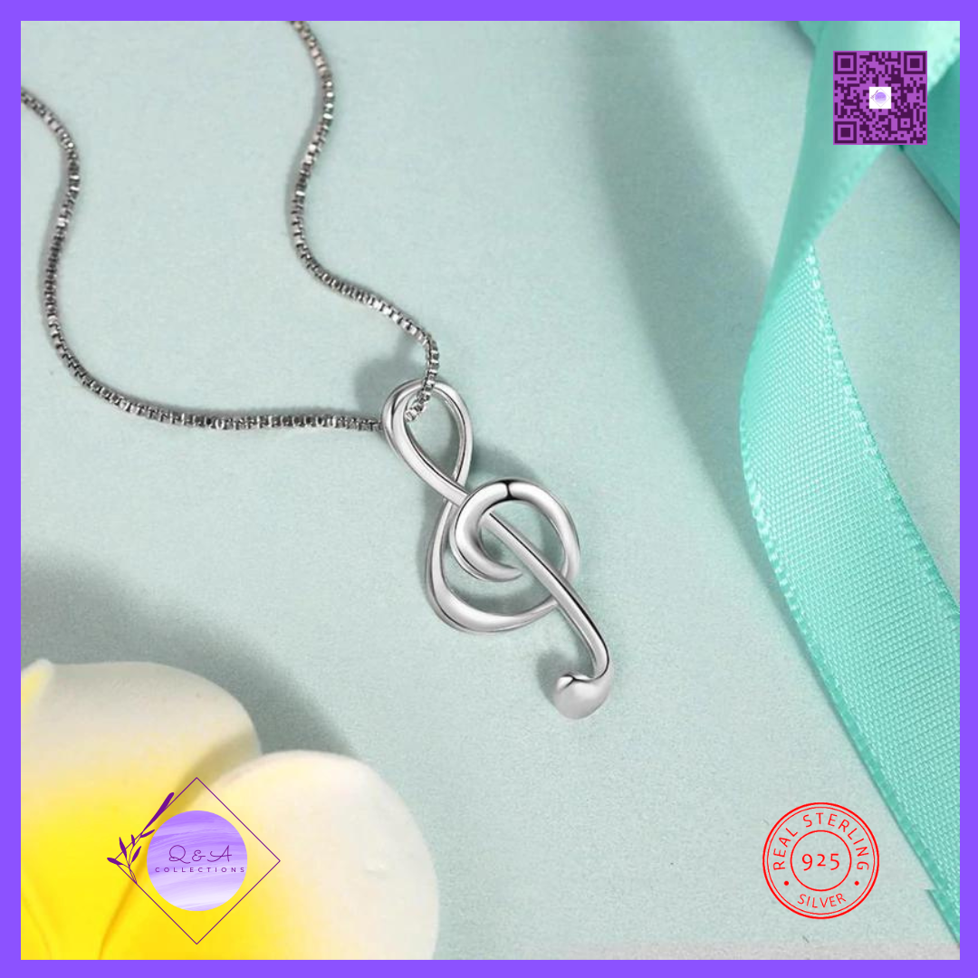 925 Sterling Silver Musical Note Necklaces