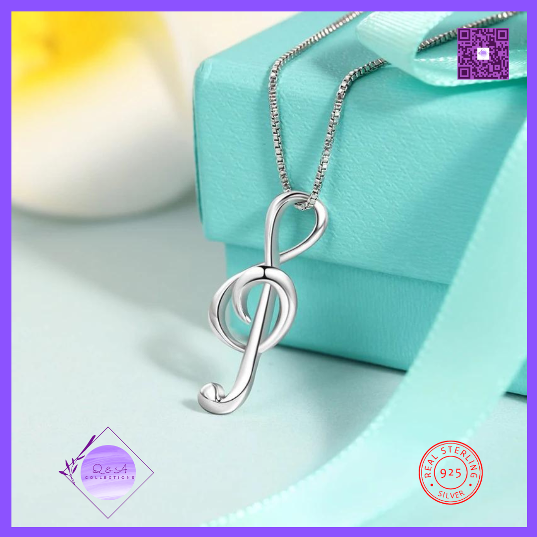 925 Sterling Silver Musical Note Necklaces