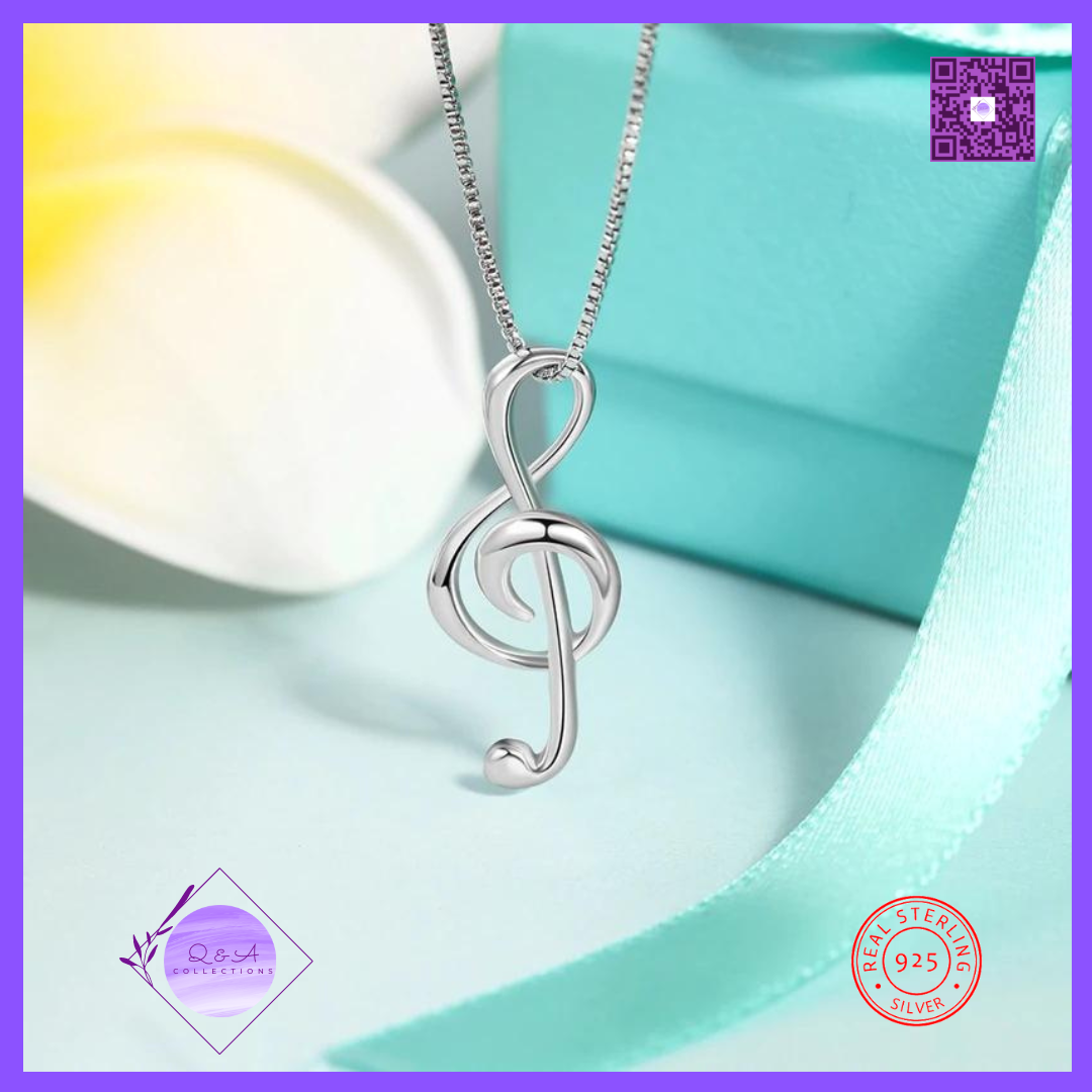 925 Sterling Silver Musical Note Necklaces