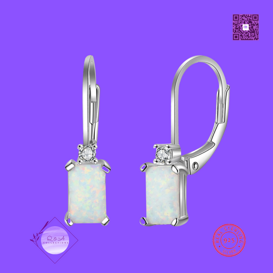 925 Sterling Silver Rectangular Hoop Earrings