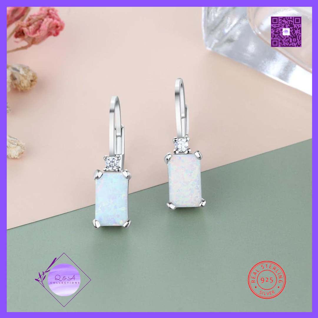 925 Sterling Silver Rectangular Hoop Earrings